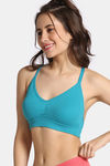 Rosaline Double Layered Non Wired Medium Coverage Bralette - Tahitian Teal — thumbnail 3